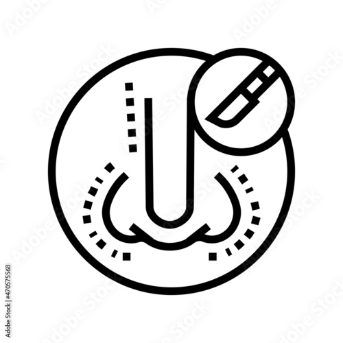 rhinoplasty surgery line icon vector. rhinoplasty surgery sign. isolated contour symbol black illustration
