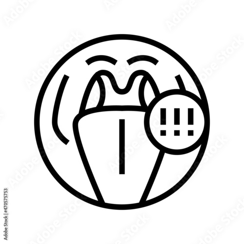 tonsils adenoid problems line icon vector. tonsils adenoid problems sign. isolated contour symbol black illustration