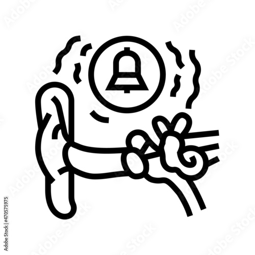 tinnitus health problem line icon vector. tinnitus health problem sign. isolated contour symbol black illustration