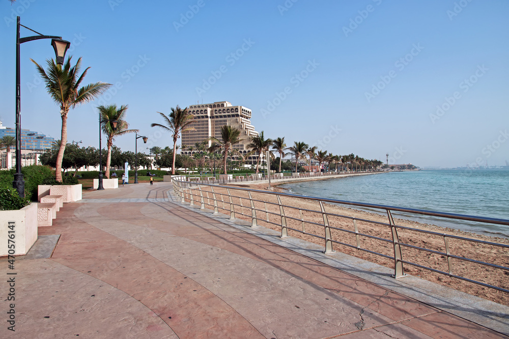 The promenade on Red Sea, Jeddah, Saudi Arabia
