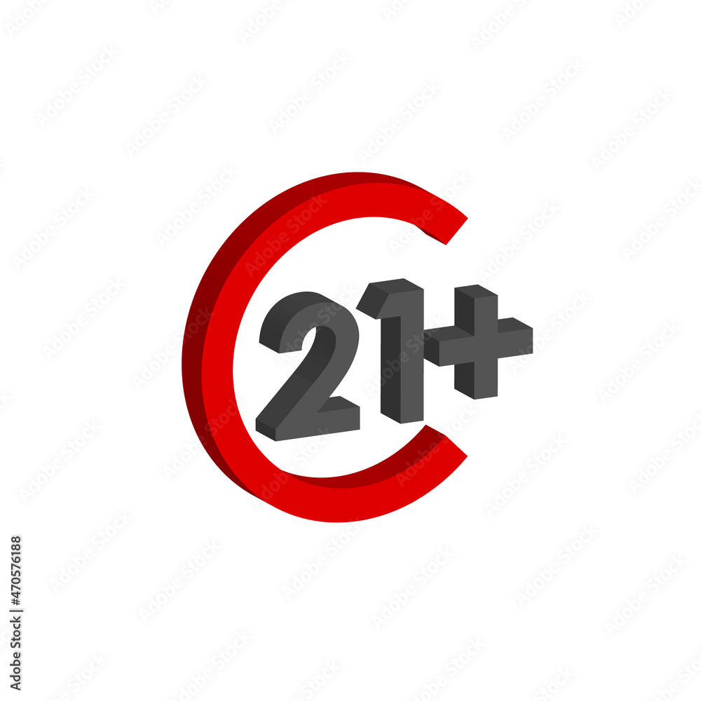 21 plus age limit 3d isometric vector icon 21 plus age limit 3d isometric vector icon