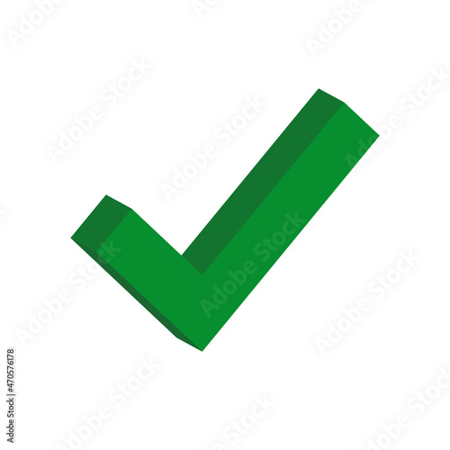 green check mark 3d isometric vector icon