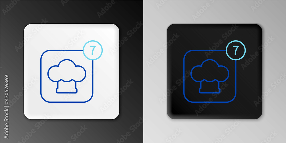 Line Chef hat icon isolated on grey background. Cooking symbol. Cooks hat. Colorful outline concept. Vector Line Chef hat icon isolated on grey background. Cooking symbol. Cooks hat. Colorful outline concept. Vector