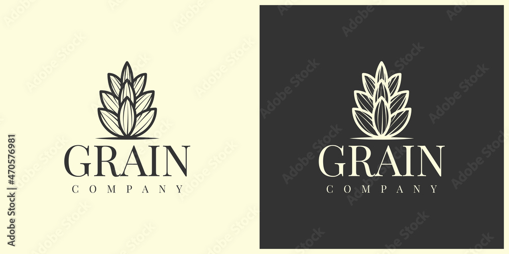 Grain logo illustration template design