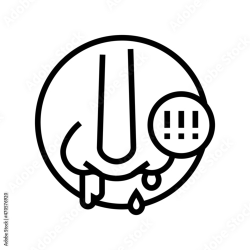 nosebleeds nose bleeding line icon vector. nosebleeds nose bleeding sign. isolated contour symbol black illustration