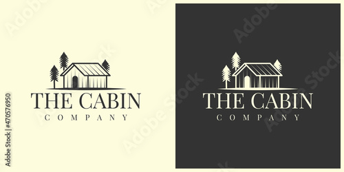 The cabin logo illustration teplate design