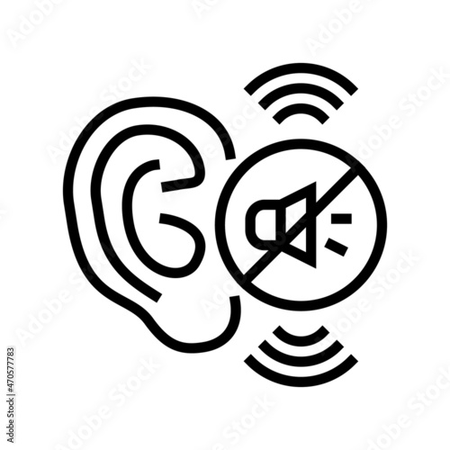 hearing loss line icon vector. hearing loss sign. isolated contour symbol black illustration
