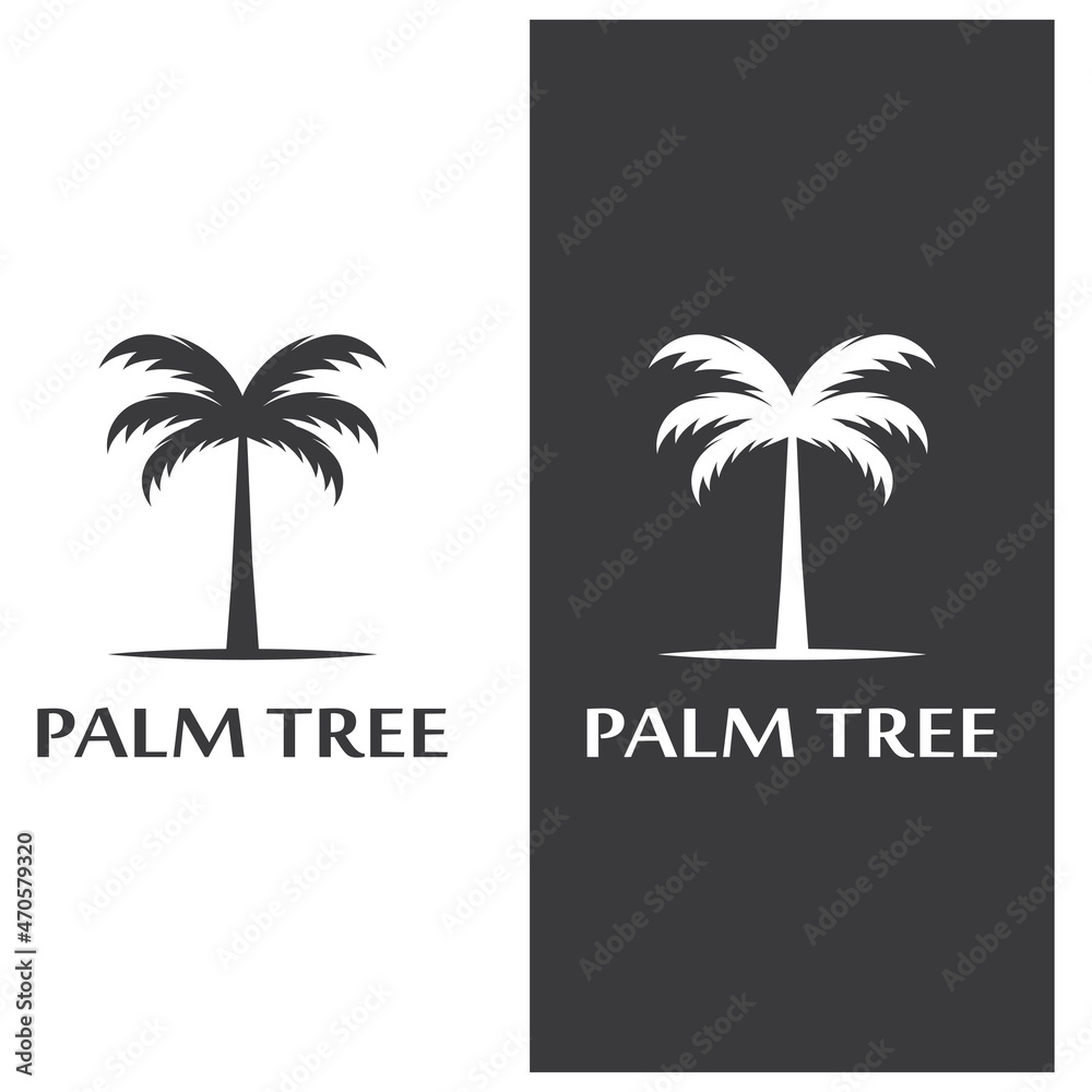 Naklejka premium Palm tree summer logo template