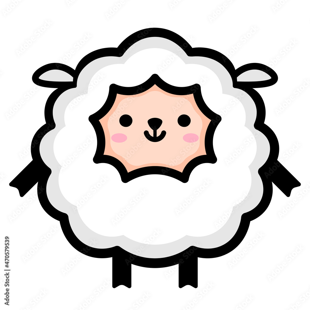 Sheep icon. Hand drawn vector illustration. Sheep icon. Hand drawn vector illustration.