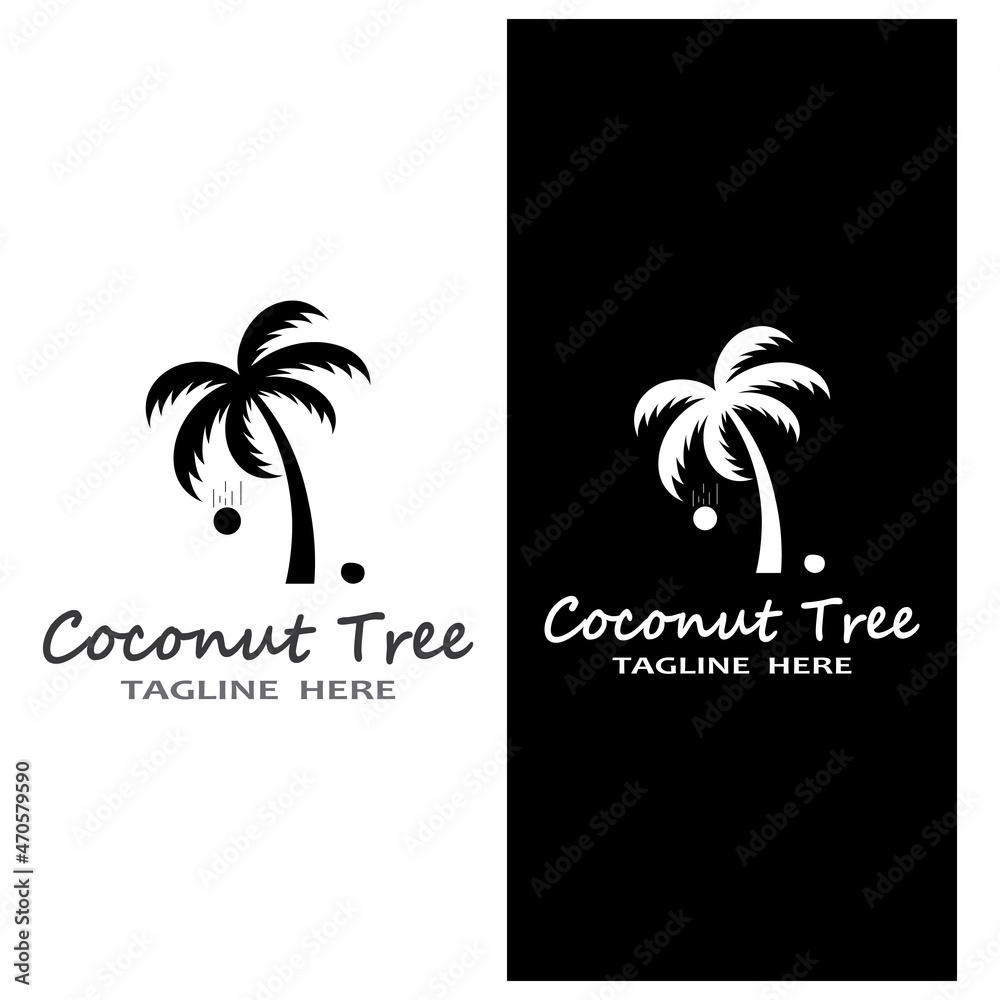 Obraz premium Palm tree summer logo template