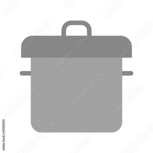 Cooking Pot  Flat Grey Scale Vector Icon Design