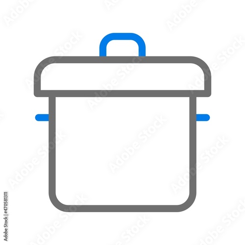 Cooking Pot Line Blue Vector Icon Design