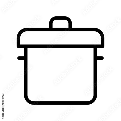 Cooking Pot Line Vector Icon Design