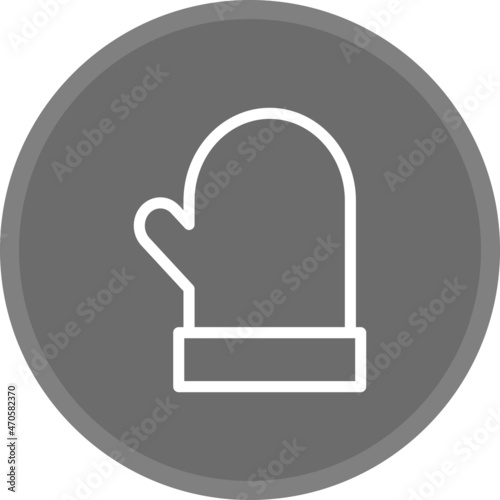 Oven Glove Line Circle Grey Vector Icon Design