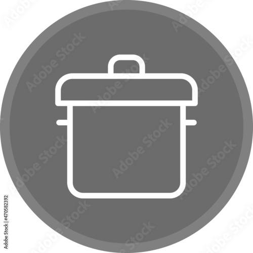 Cooking Pot Line Circle Grey Vector Icon Design