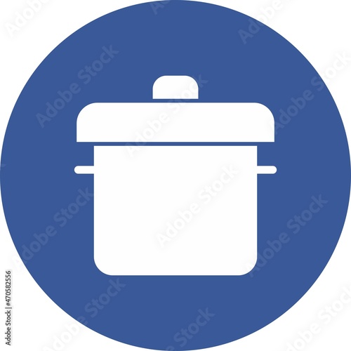 Cooking Pot Glaph Circle Vector Icon Design
