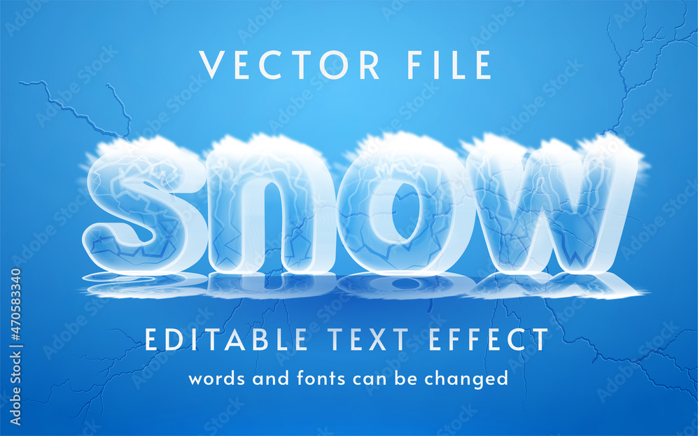 Snow text effect style fully editable