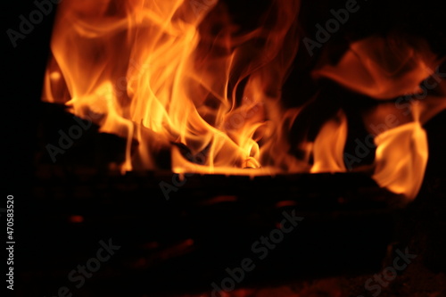 close-up of the fire