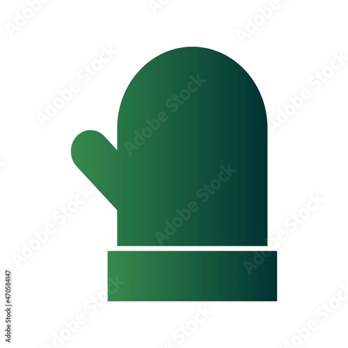 Oven Glove Glyph Gradient Vector Icon Design