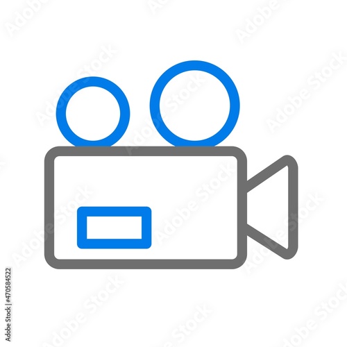 Video Camera Line Blue Vector Icon Design