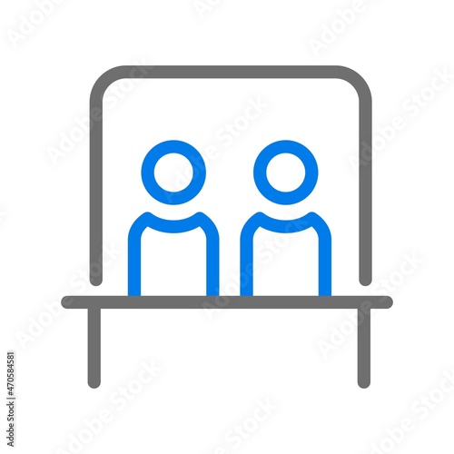 Ticket Office Line Blue Vector Icon Design