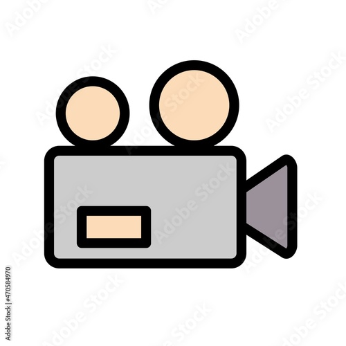  Video Camera Line Filled Vector Icon Design