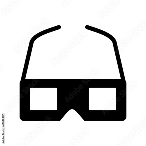 3D Glasses Glyph Vector Icon Design
