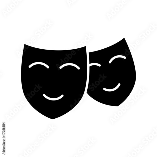 Theatre Mask Glyph Vector Icon Design