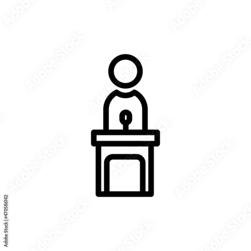 Public Speaking Line Vector Icon Design