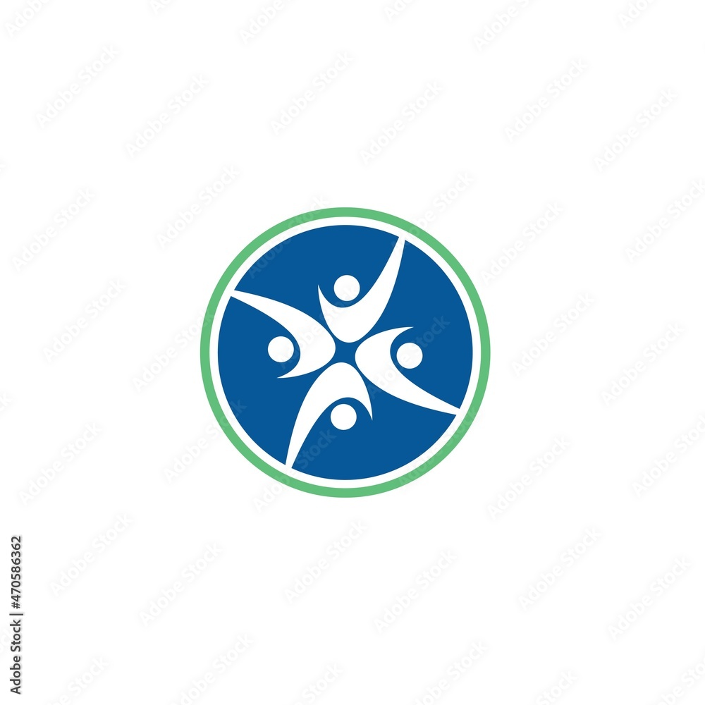 Obraz premium people logo vector template check