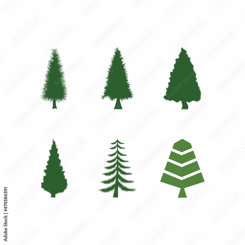 Fototapeta premium pine evergreen fir hemlock spruce conifer cedar Christmas tree Logo design vector