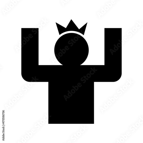 Self Confident Glyph Vector Icon Design