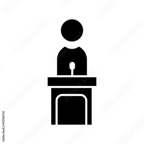 Public Speaking Glyph Vector Icon Design