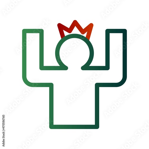 Self Confident Line Gradient Vector Icon Design