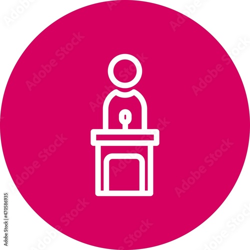 Public Speaking Line circle Vector Icon Design