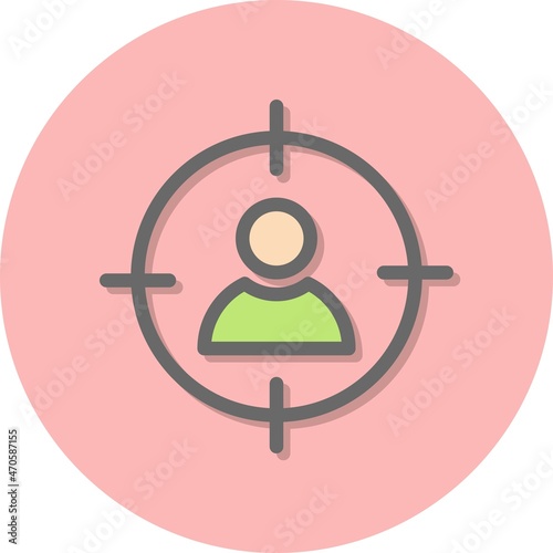 Target Line Filled Circle Vector Icon Design