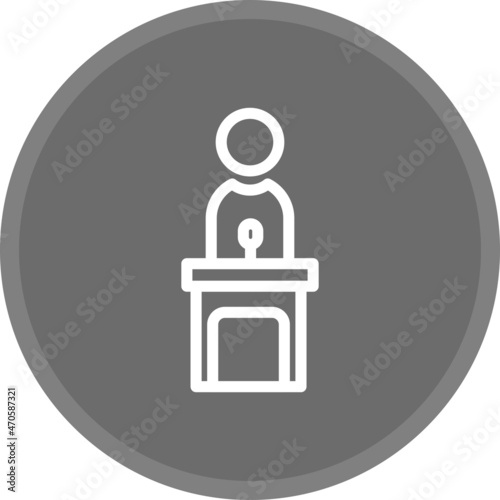 Public Speaking Line Circle Grey Icon Design