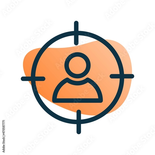 Target Line Bubble Gradient Vector Icon Design