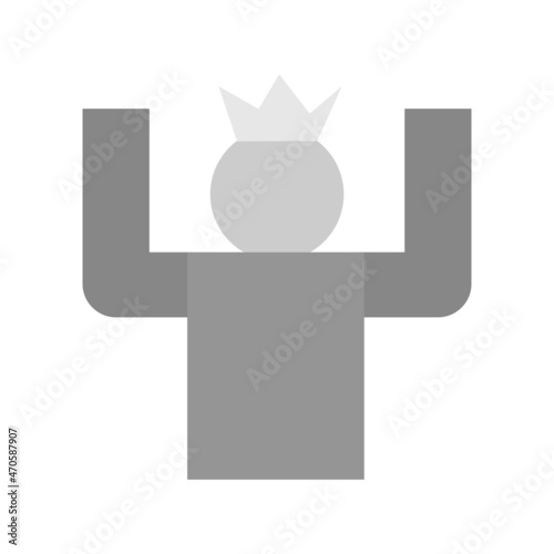 Self Confident Flat Gray Circle Vector Icon Design