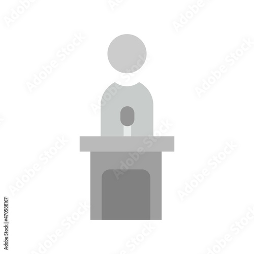  Public Speaking Flat Gray Circle Vector Icon Design