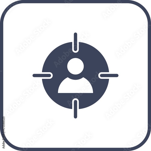 Target Glyph Round Corner Vector Icon Design