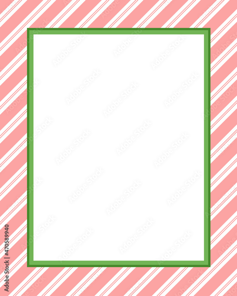 Green frame on a pink background. Pink striped background. Light illustration. Green frame on a pink background. Pink striped background. Light illustration.