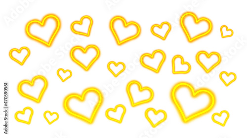 Yellow Heart Pattern Gradient Background