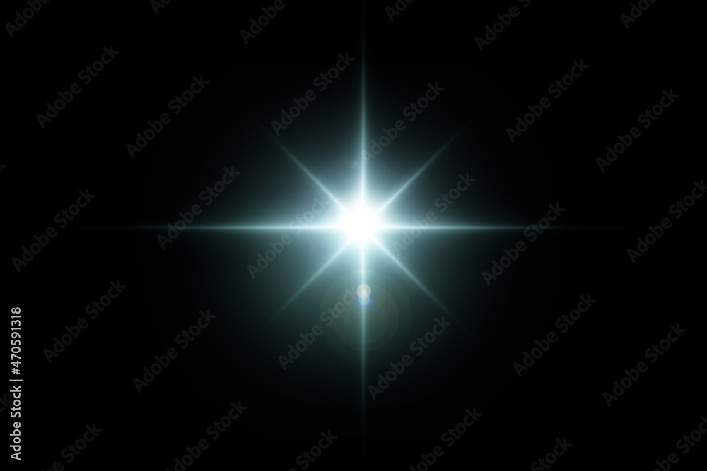 digital lens flare transparent on black background