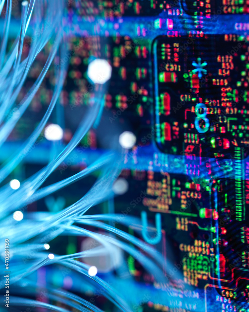 Fiber optics transferring data into circuit board Fiber optics transferring data into circuit board