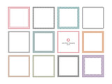 Set of square decorative frames for your design. Graphic and patterned frames. Stock illustration - eps10 vector.
