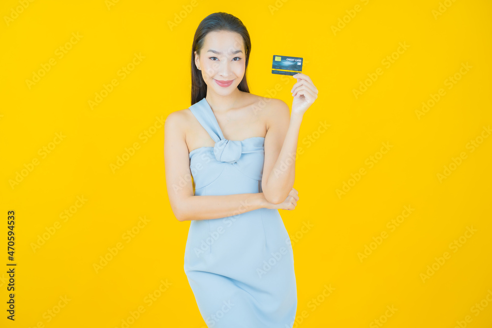 Portrait beautiful young asian woman smile with credit card Portrait beautiful young asian woman smile with credit card