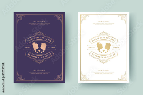 Wedding invitation save the date card templates