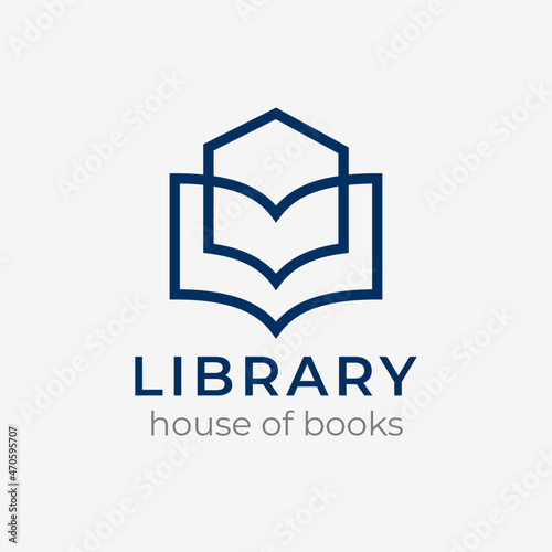 Library and book store logo outline