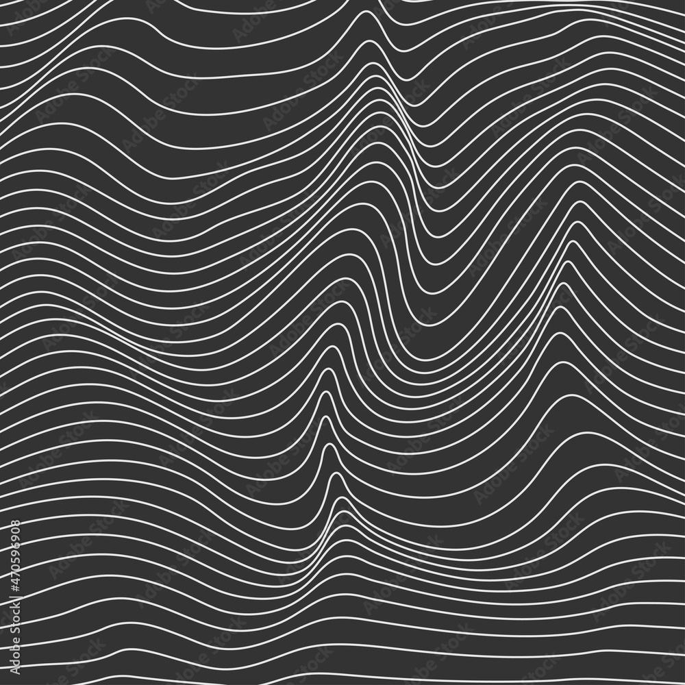 Relief black and white background with optical illusion of distortion. Relief black and white background with optical illusion of distortion.
